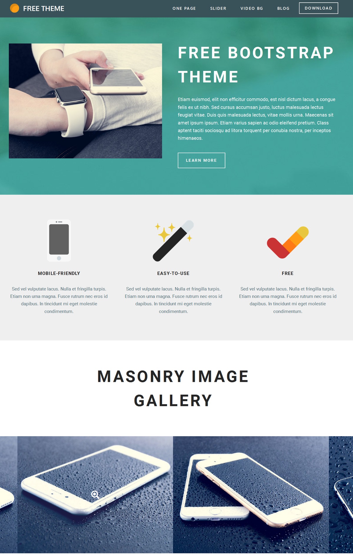 CSS3 Bootstrap One Page Theme