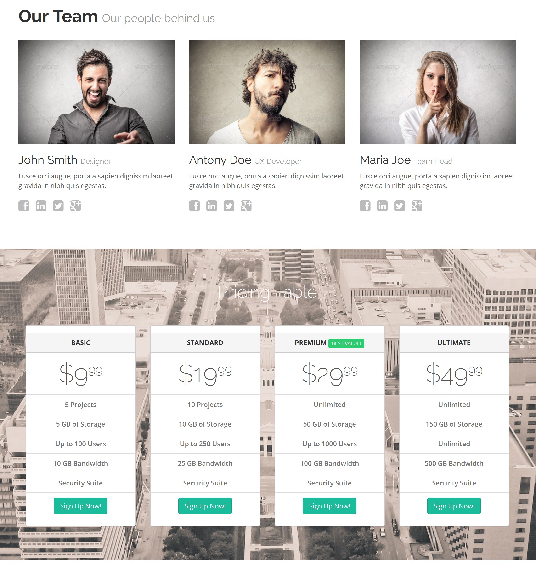 HTML Bootstrap One Page Theme