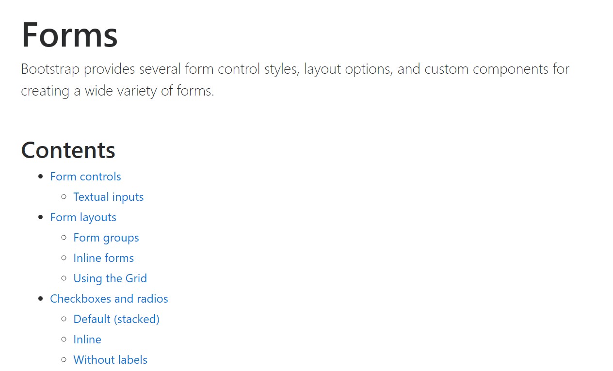 Usage of the label in in Bootstrap Forms:  main  information