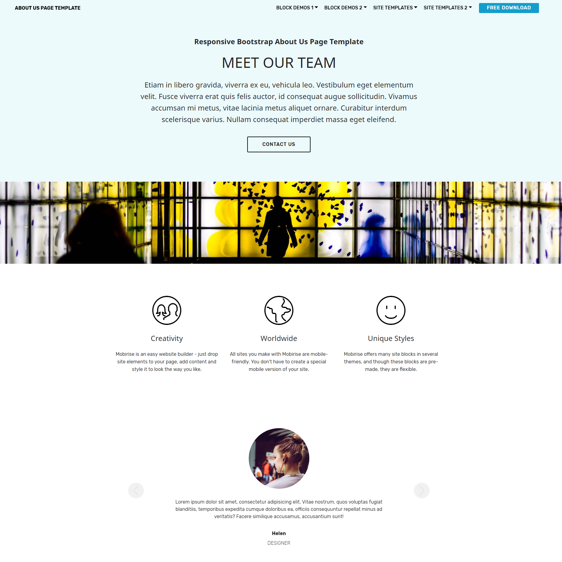 HTML Bootstrap  About Us  Templates