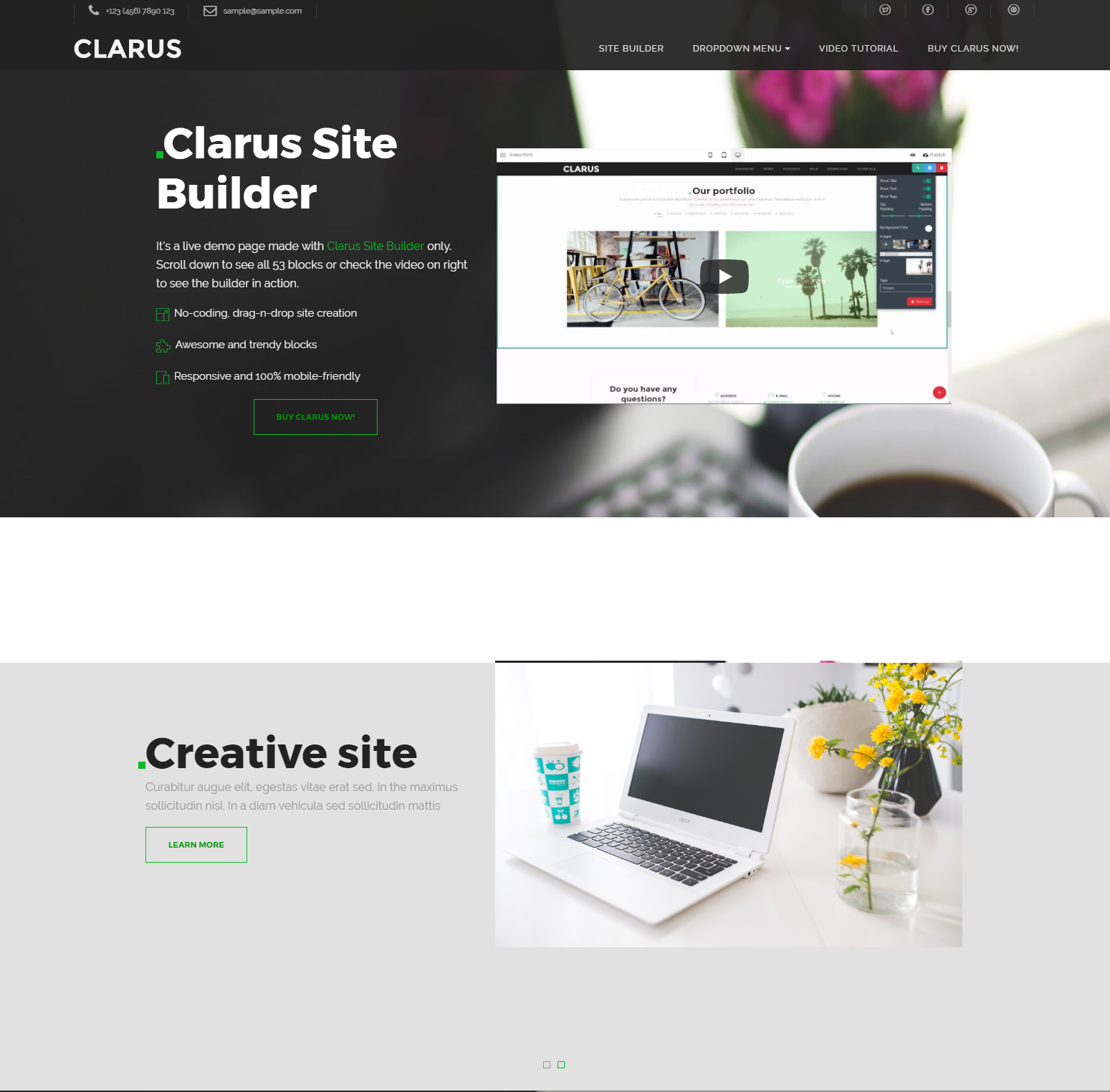 HTML5 Bootstrap Clarus Templates
